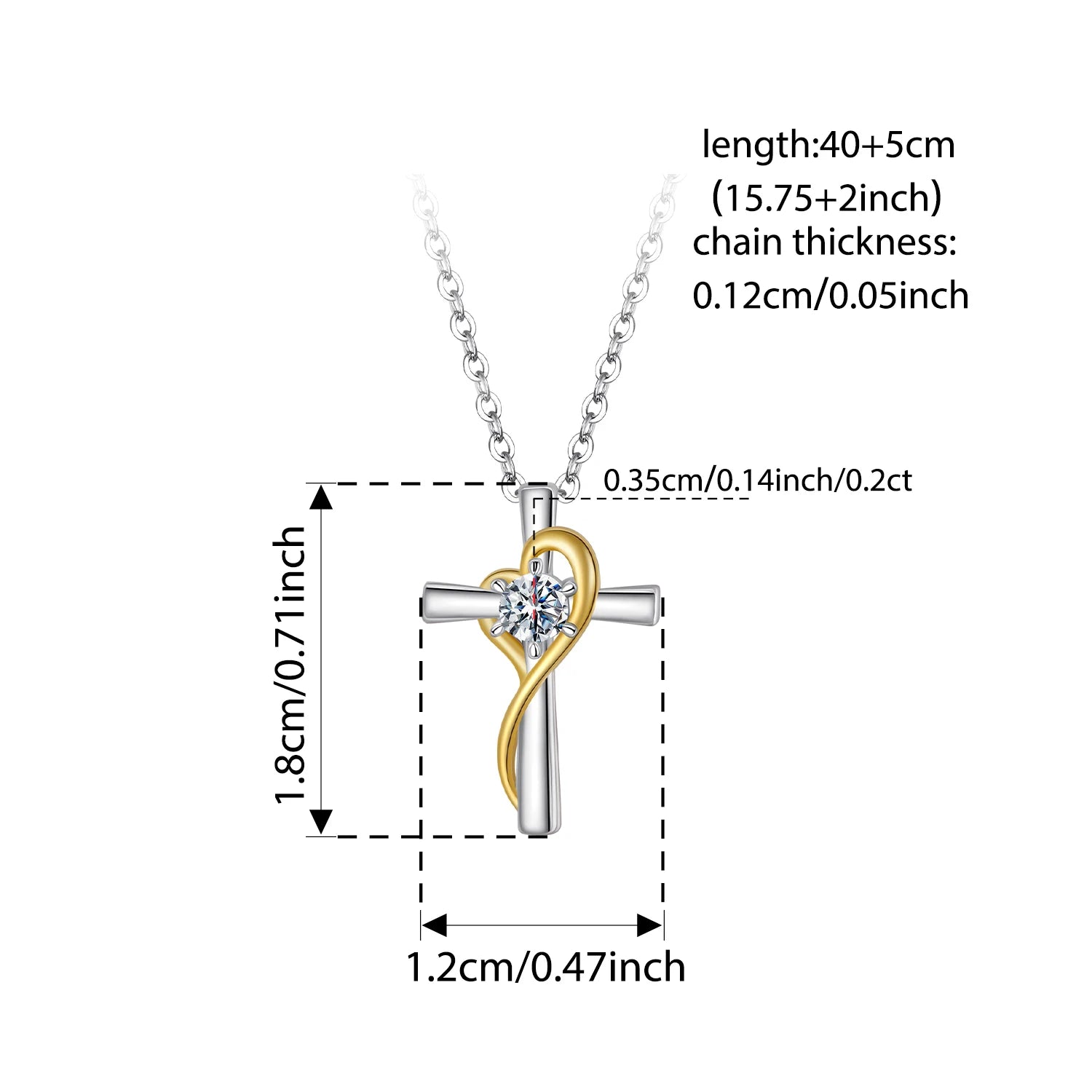 BISAER 925 Sterling Silver Moissanite Cross Necklace VVS1 EX Delicate Lab Diamond Adjustable Chain For Faith Woman Fine Jewelry