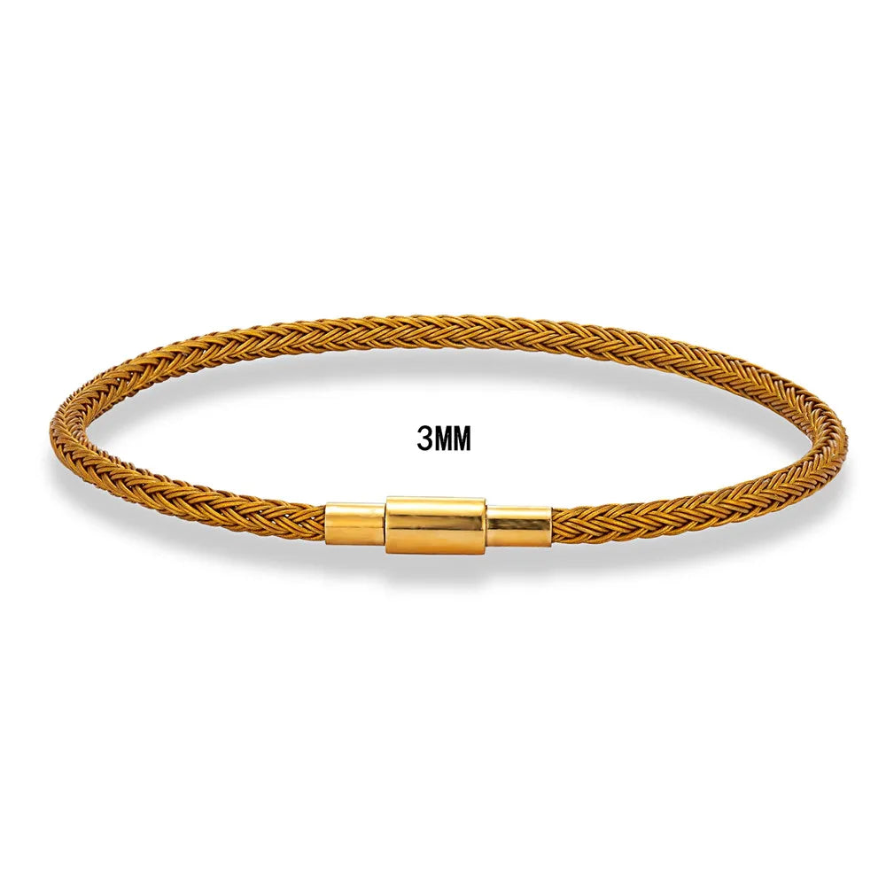 MKENDN Simple Style Men Women Jewelry 1.5mm Non-fading Steel Wire Thin Rope Bracelet Classic Cuff Charm Bracelet DIY Gifts - Madeinsea©