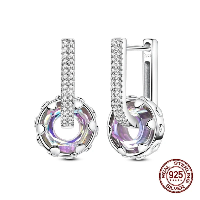 Romantic Women's 925 Sterling Silver Glass Butterfly Removable Earrings Luminous Star Date Party Wedding Exquisite Jewelry Gifts