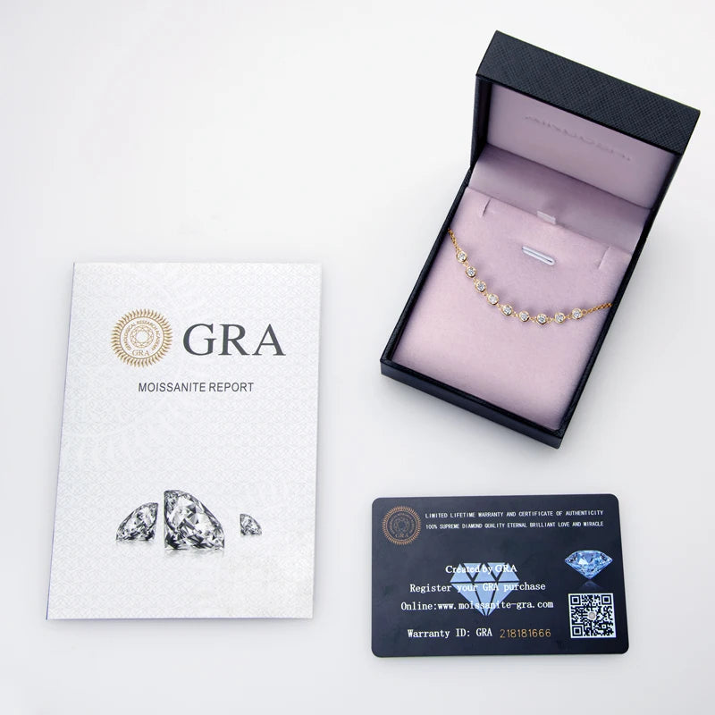 Real Moissanite Cross Bracelet Adjustable Chain Bracelets 100% 925 Silver for Women Dainty Hand Chain Gifts for Female Jewelry