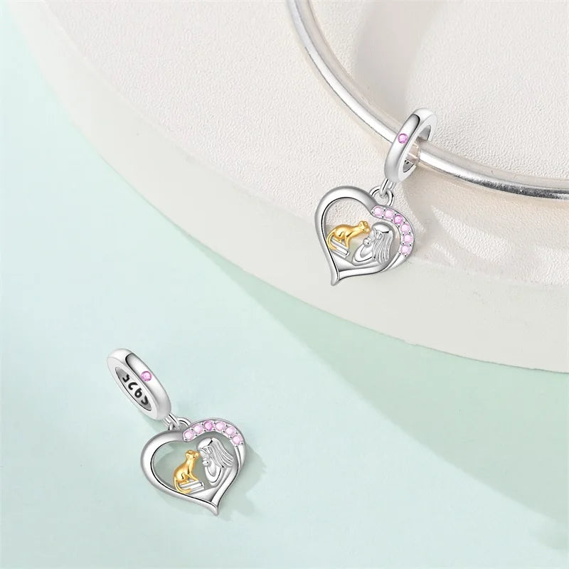 100% 925 Sterling Silver Lovely Pet Cat Paw Dog Warm Family Charms Beads Fit 3MM Original Bracelets DIY Jewelry Gift For Friends