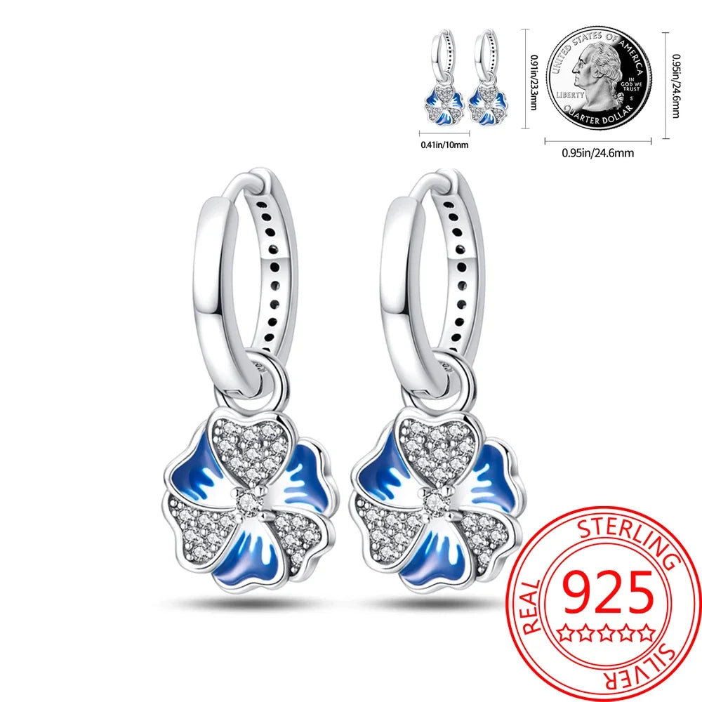 Ear Ring Series 925 Sterling Silver Star Moon Unicorn Tulip Flower Butterfly Bee Geometry Earrings Ladies Pairing with Jewelry