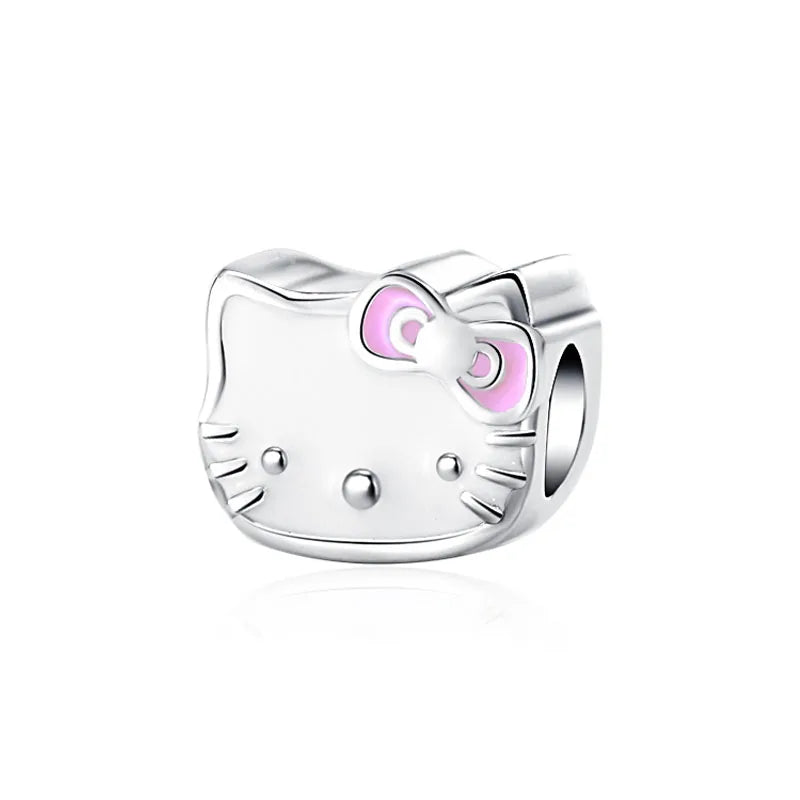2025 New Miniso Disney Sanrio Beads 925 Silver Stitch Hello Kitty Kuromi Charm Fit Original Bracelet Women DIY Pendant Jewelry