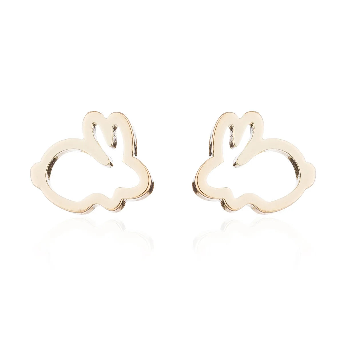 HIPPOP Street Rock Stud Earring Piercings Fashion Stainless Steel Cute Animal Rabbit Earstuds Earrings for Men and Women Gift