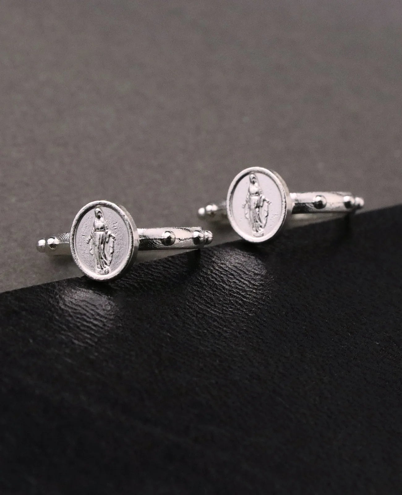 30Pcs Catholic Medalla Milagrosa Rosary Ring Our Lady Virgin Mary Medal Portable Finger Ring Jewelry for One Decade Rosary