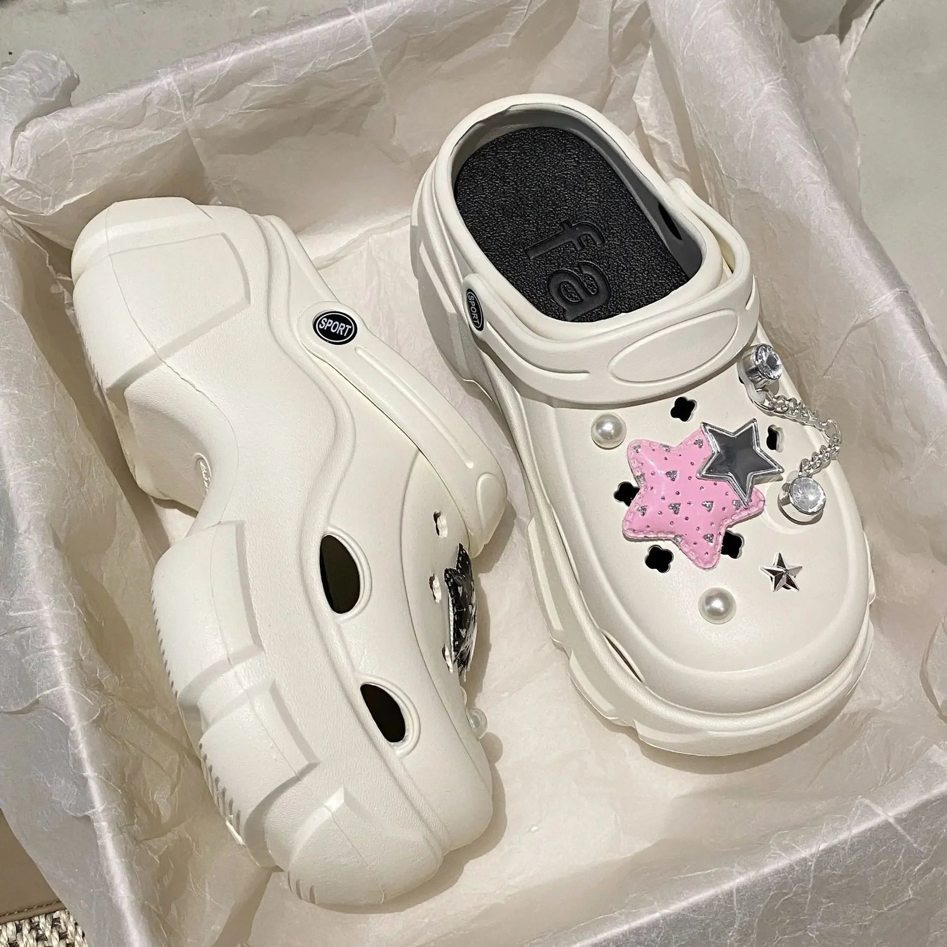 2024 New Platform Slippers Summer Women's Sandals Wedges Ladies Outdoor Clogs Thick Street Beach Slides Girls Garden Shoes