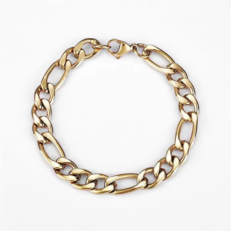 3/5/7/11mm Stainless Steel Figaro Chain Bracelet Bangle for Men Women Hiphop Trendy Wrist DIY Bracelet Jewelry