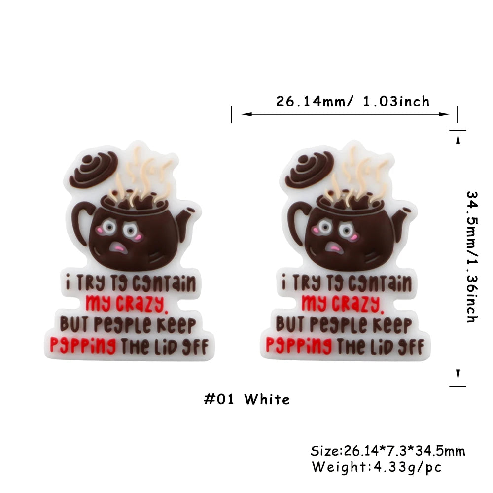 Lot de 5 ou 10 perles en silicone stéréoscopiques en forme de pingouin et de singe pour la fabrication de porte-clés et de bracelets faits à la main