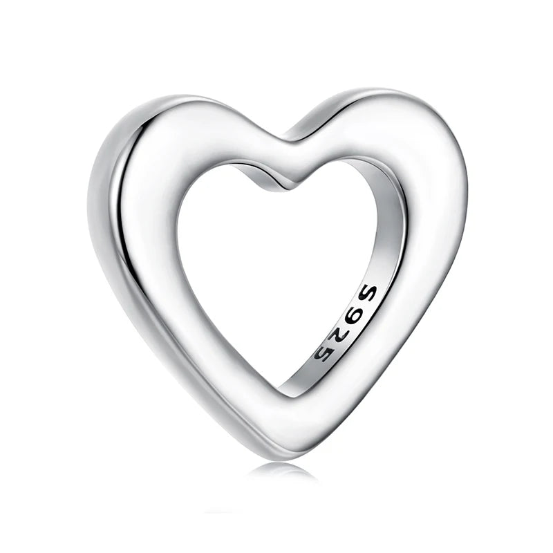 WOSTU 925 Sterling Silver Adjustable Basic Heart Bangle Bracele Pet paw Hollow Charms Star Heart Beads Original DIY Jewelry Gift