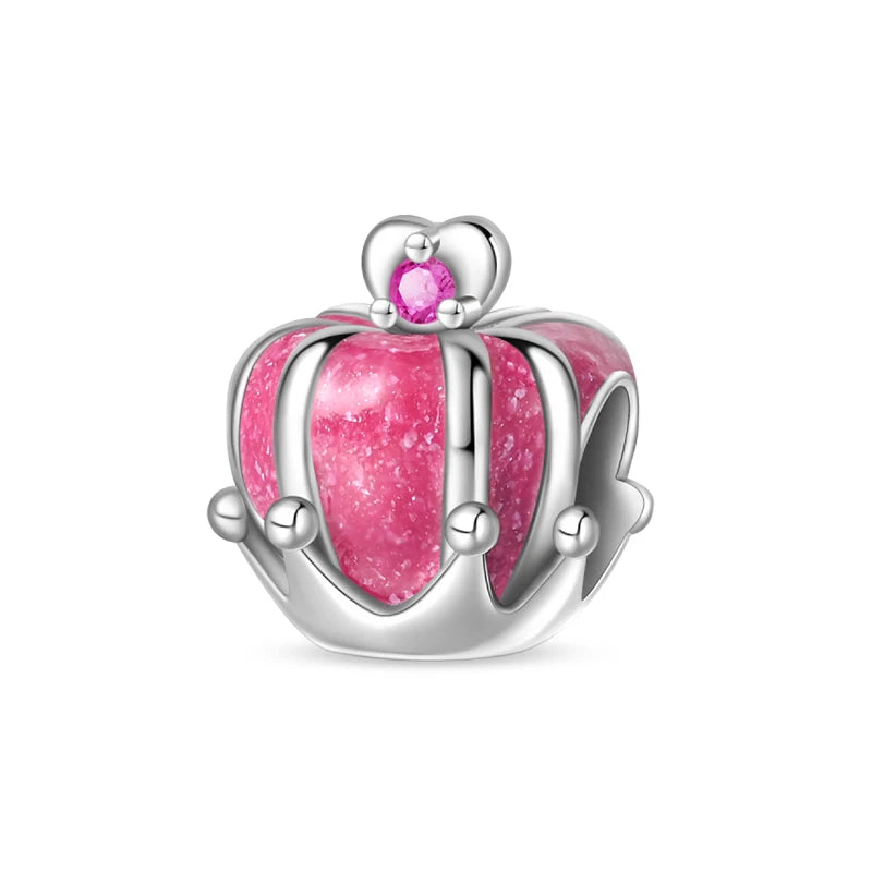 925 Silver Plated Magic Mirror Perfume Princess Angel Trunk Pink Charms Beads Fit Pandach 925 Original Bracelet Fine DIY Jewelry