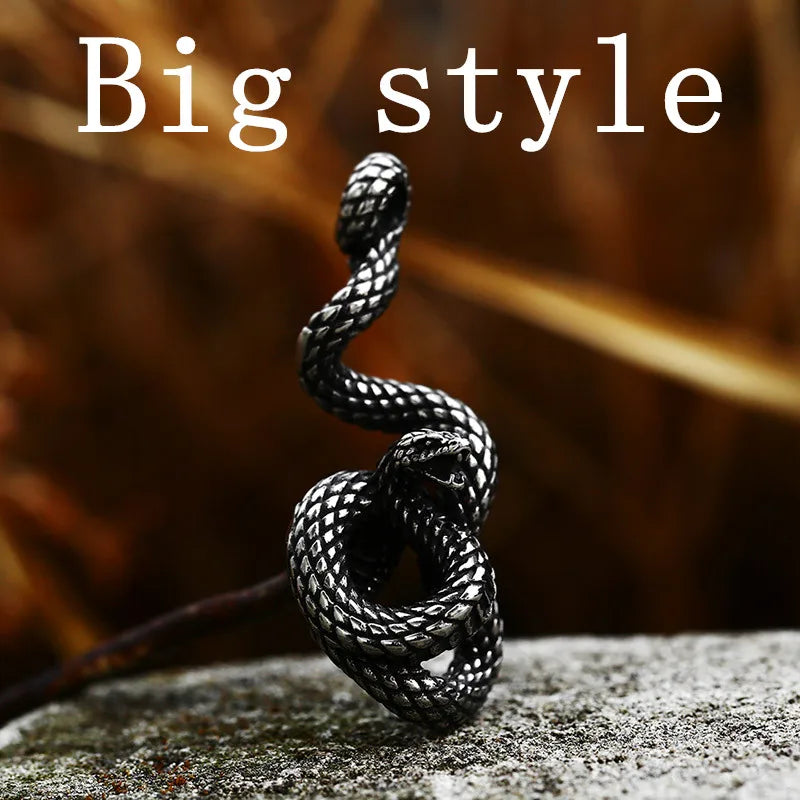 Fashion Vintage Women Men Snake Stainless Steel Pendant Chain Necklace Jewelry BP8-492