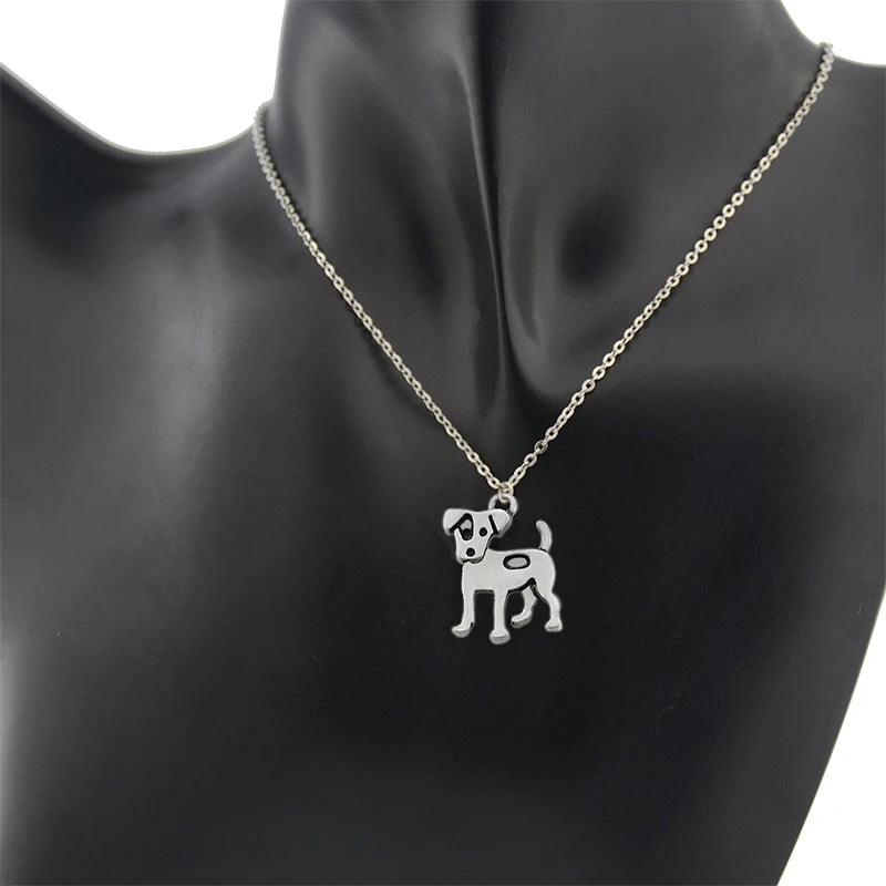 New Jack Russell&Australian Shepherd Pendant Dog Necklace Women Men Jewelry Boho Stainless Steel Chains Lover Choker Party Gift