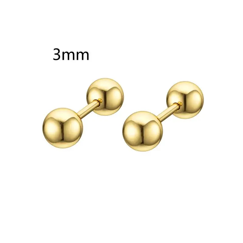 1 paire de boucles d'oreilles à clous en acier inoxydable, petites vis à billes, bijoux de corps pour piercing à l'oreille, à l'ongle ou à la lèvre, cadeau