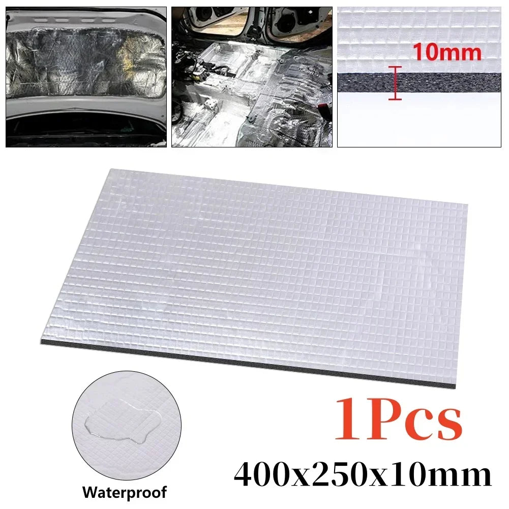 10mm Thick Aluminum Fiber Muffler Cotton Car Auto Fender Heat Sound Deadener Insulation Mat Sound Proofing Mat Pad 20X500cm