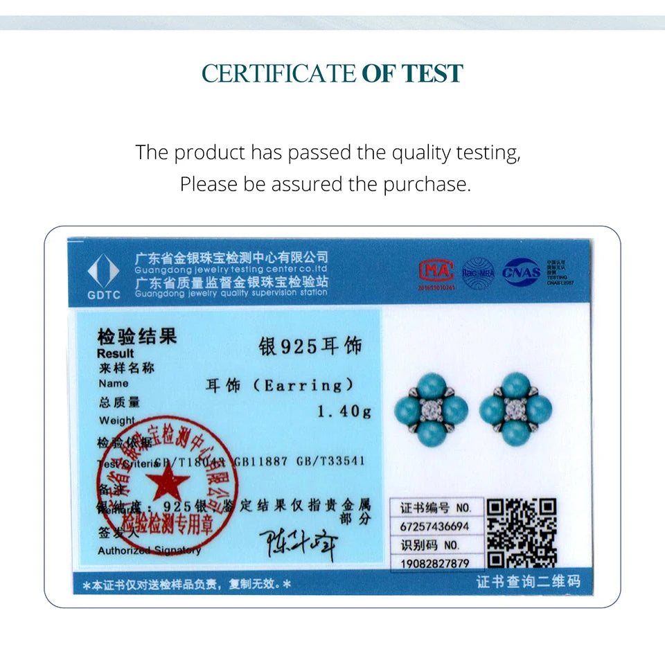 BAMOER Ohrstecker aus 925er Sterlingsilber mit türkisfarbenem Kleeblattmotiv, weißgoldplattierte Piercing-Ohrringe mit grünem Zirkonia – das perfekte Geschenk für elegante Frauen