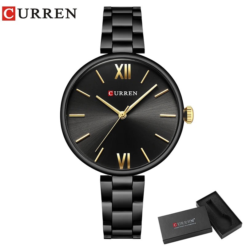 CURREN Women Watch Fashion Luxury Watch Reloj Mujer Stainless Steel  Female Clock Quartz Bracelet Wrist Watch Clock Gift