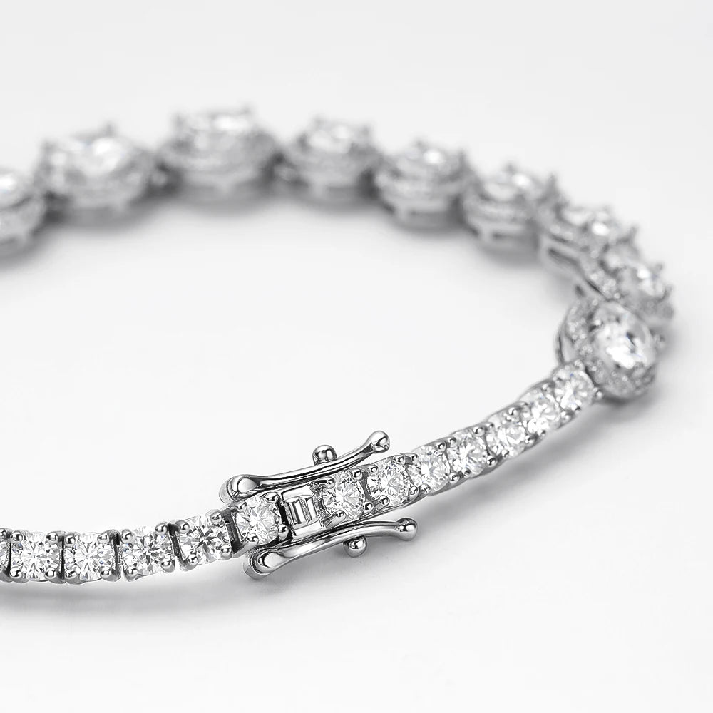 Serenity 6.5mm D Color Moissanite Tennis Bracelet For Women Gift S925 Sterling Silver Sparkling Lab Diamond Hand Chain Jewelry - Madeinsea©