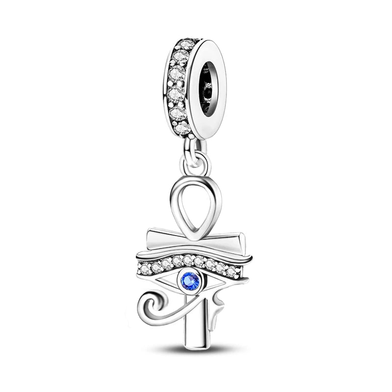 925 Sterling Silver Blue Devil Eyes Charms Airplane Globe Earth Suitcase Travel Fit Original Bracelet For Women DIY Jewelry Bead