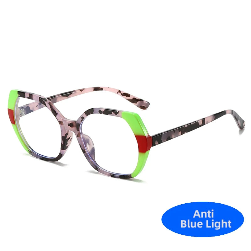 New TR90 Vintage Anti Blue Light Optical Polygon Sexy Ladies Glasses Women Luxury Brand Designer Trend Myopia Eyewear Frame Lady
