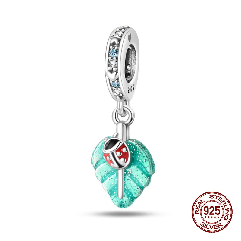 100% 925 Sterling Silver Dragonfly Butterfly Luminous Insect Charms Beads Fit 3mm 925 Original Bracelets DIY Party Jewelry