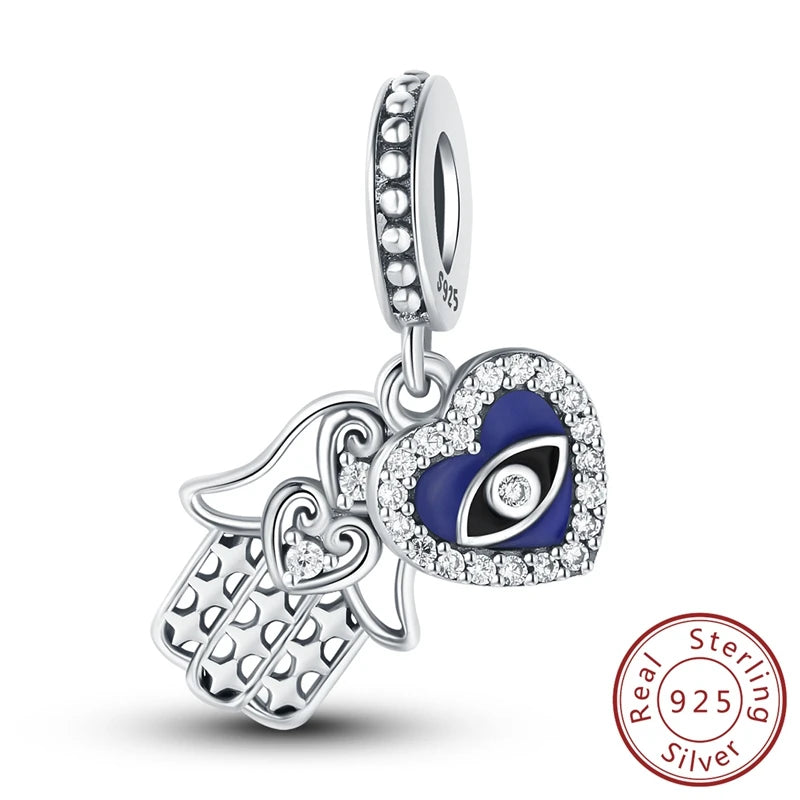 100% Real 925 Sterling Silver Charms Beads Stars Moon Pendant Fit Original Charms Bracelets Bangle DIY Jewelry Gifts