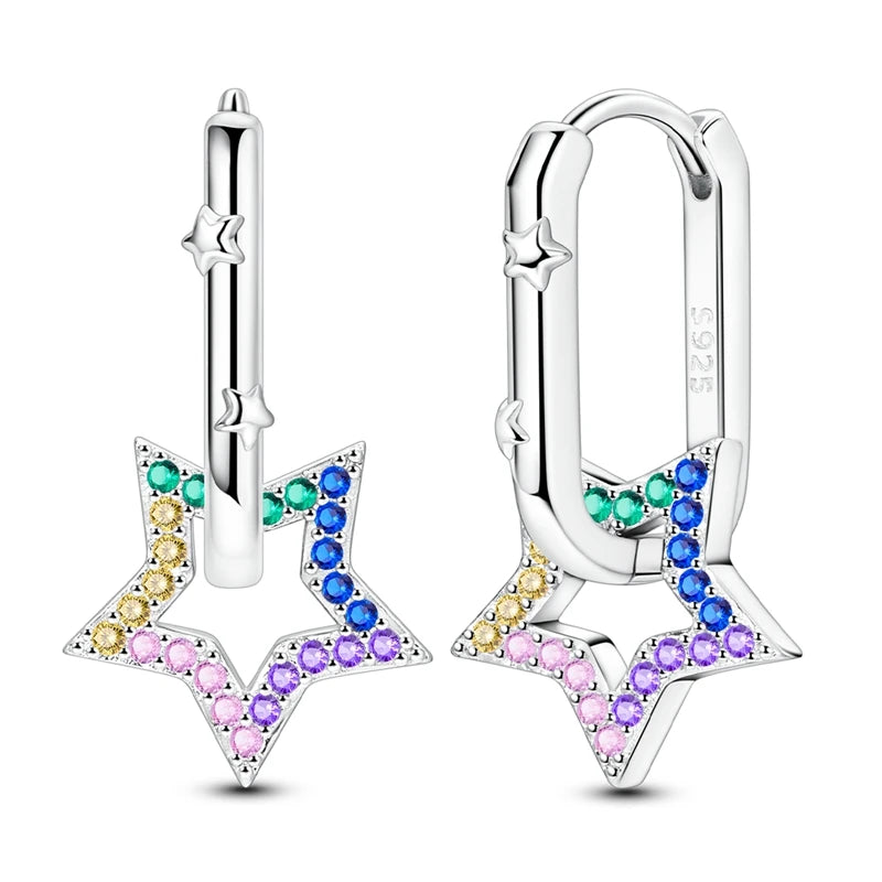 2024 neue 925 Sterling Silber Hoop Ohrringe Blumen Zirkon Ohrringe Stud Für Frau Feine Geburtstag Hochzeit Partei Schmuck Geschenke