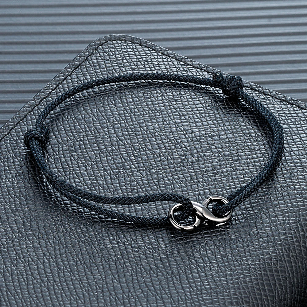 MKENDN Infinity Symbol Bracelet Lobster Clasp Mens Braided Thin Rope Bracelet With Carabiner Spring Clasp For Surfer Couple Gift
