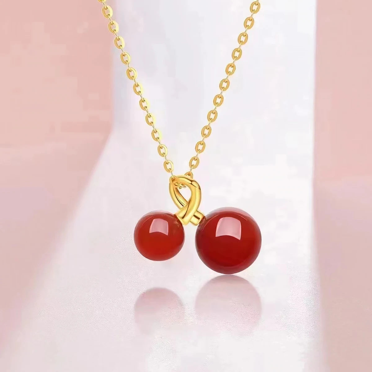 Szjinao 100% Real Gold 18k Natural Agate Necklace For Women Heart Pendant Au750 Pure Original Gold Jewelry Valentine's Day Gifts
