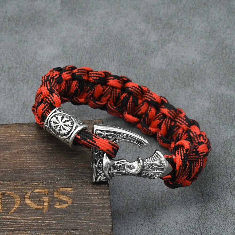 Bracelets de perles de la Trinité avec runes vikings nordiques pour hommes, marteau Mjolnir, paracorde, hache slave Perun, bracelet amulette, bijoux faits à la main pour hommes