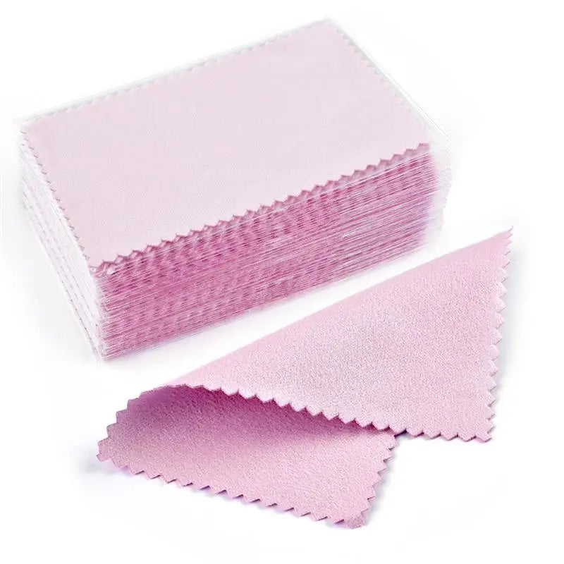 10*6.5cm/8*8cm 50pcs Silver Clean Polishing Cloth Soft Clean Wipe Wiping Cloth For Necklaces Rings Jewelry Clean Tool