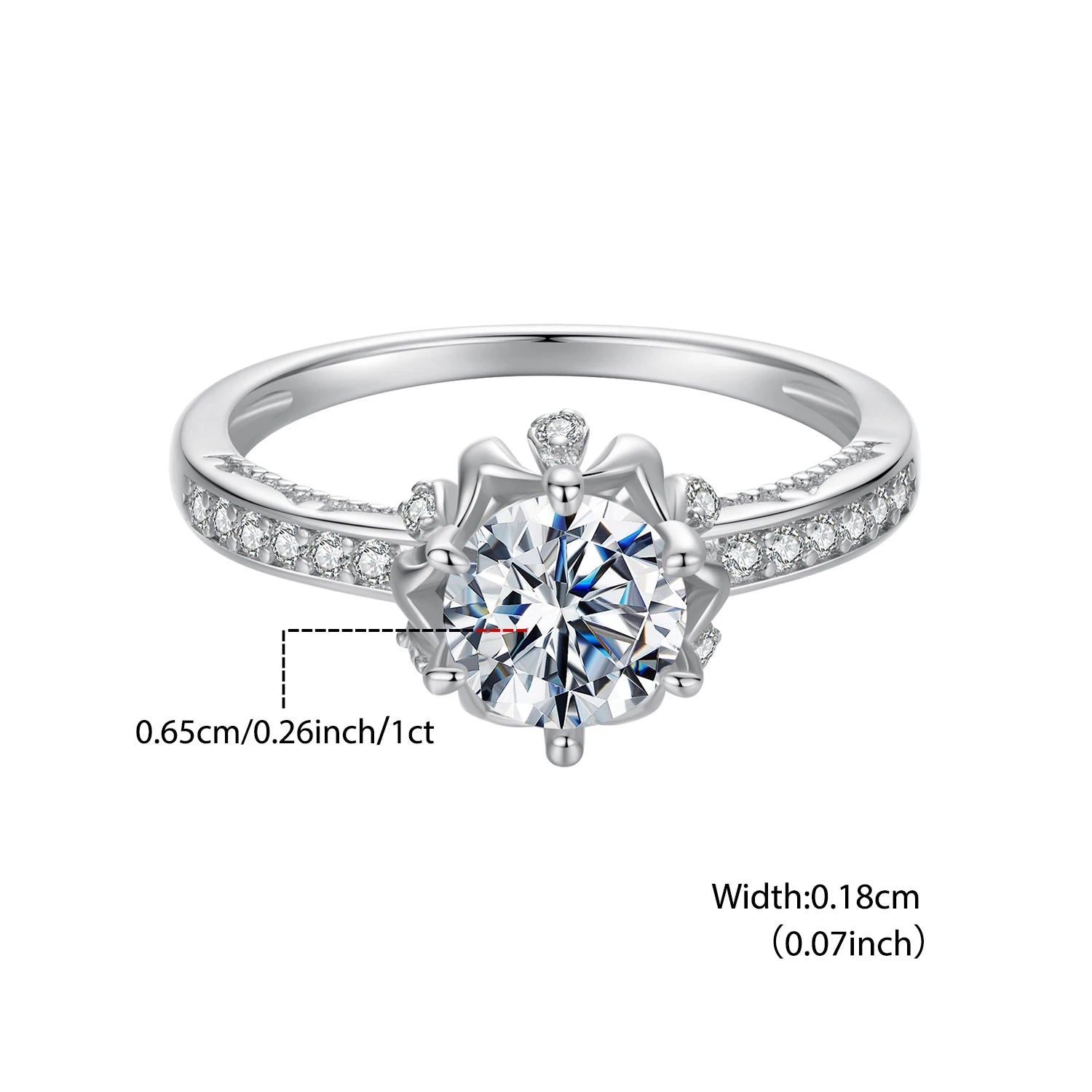 WOSTU Moissanite Wedding Jewelry 4 Set For Women 925 Sterling Silver Romantic Flower Enegagement Necklace Bracelet Earring Ring