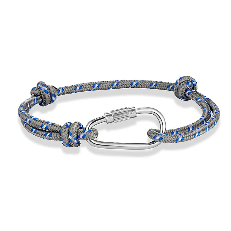 MKENDN High Quality Men Paracord Rope Survival Bracelet Women Adjustable Waterproof Surfer Rope Carabiner Shackle Jewelry