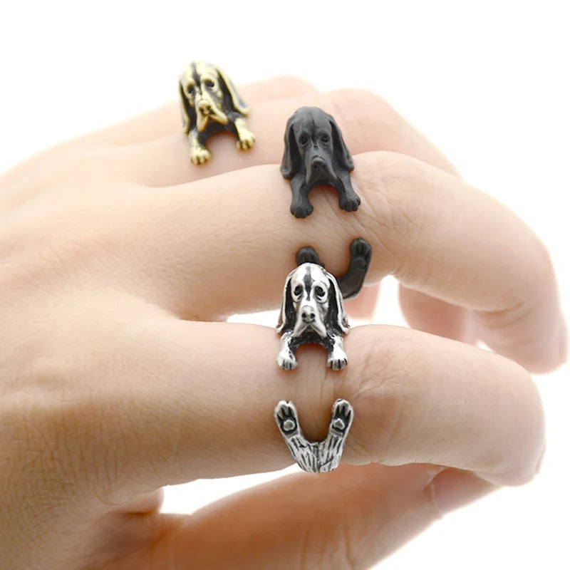 Vintage Bichon Dog&Schnauzer&Greyhound Love Pet Ring Women Boho Poodle Anel Masculino Rings For Men Jewelry Women Anillos Bijoux