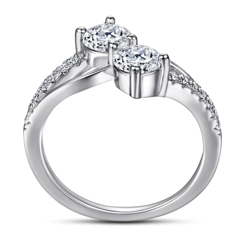 JH Moissanite 925 Silver Ring for Women D Color Shining Moissanite Gemstone Engagement Ring Fine Jewelry Lab Diamond - Madeinsea©