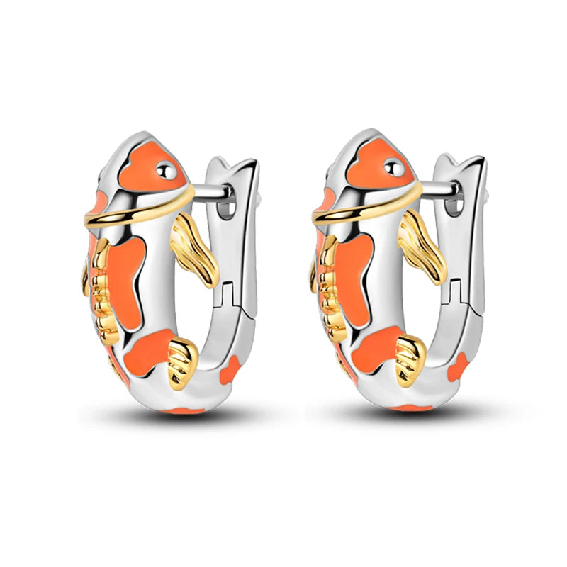 Springtime Earrings For Women 925 Silver Plated Double Hoop Butterfly Bees Ladybird Insect Earrings Party Jewelry Birthday Gifts