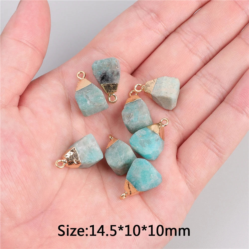 5pcs Natural Rough Stone Pendant Irregular Shape Healing Amethysts Labradorite Agat Quartz Pendants For DIY Handmade Necklace