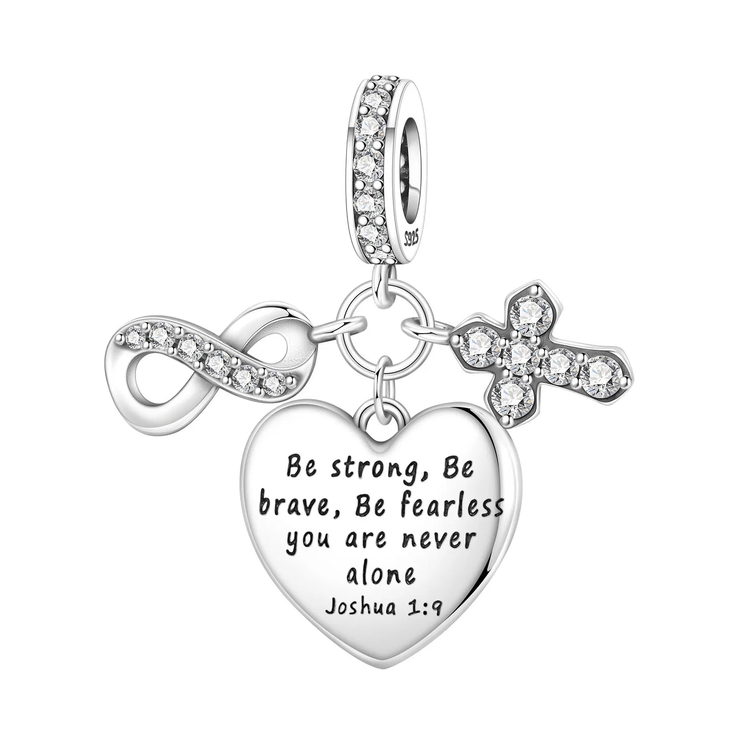 PANPOKI 925 Sterling Silver Eternal Bible Religious Symbol Beads Original Pendant Bracelet Charm Jewelry Party DIY Trendy Gifts