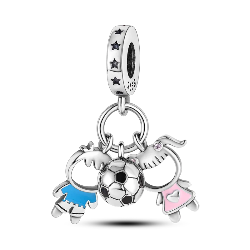925 Sterling Silver Boy Girl Couple Lovers Beads Marriage Charms Dangle Fit Original  Bracelet Charms Jewelry Women DIY