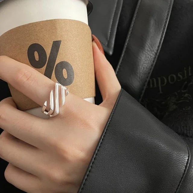 BF CLUB 925 Sterling Rings for Women Fashion Geometric Handmade Irregular Gold StarRing Simple Fine Jelwery Party Christmas Gift - Madeinsea©