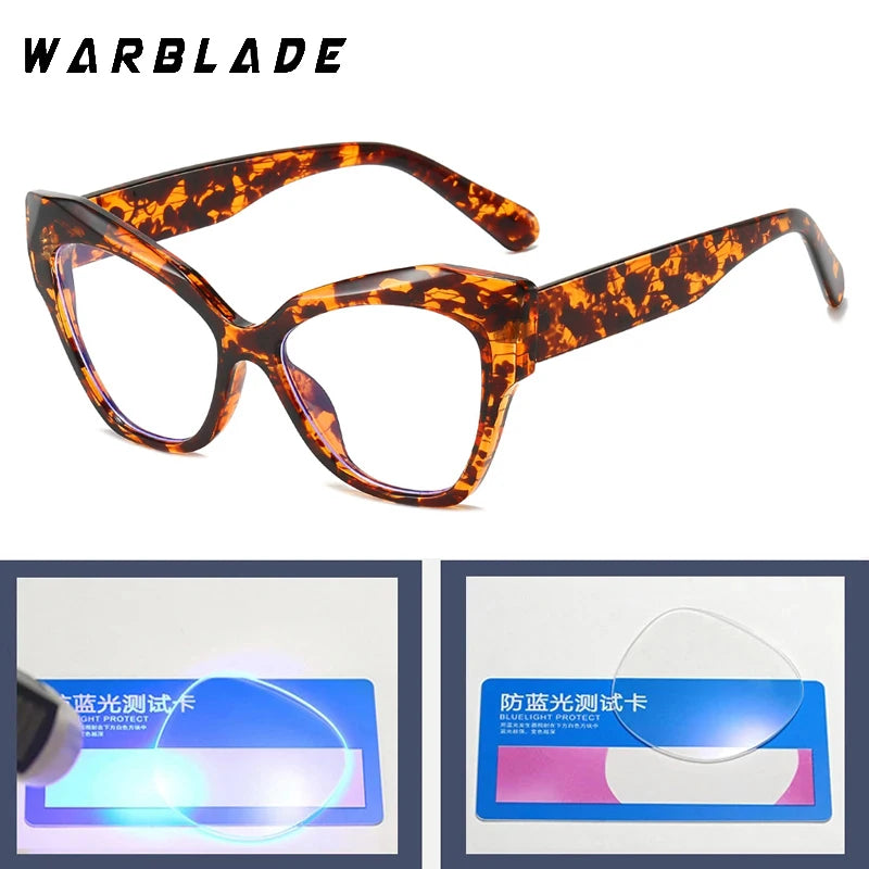 Markendesigner Cat Eye Brillengestelle für Frauen Mode Luxus Anti Blaulicht Computer Brillen Damen Optische Brillen