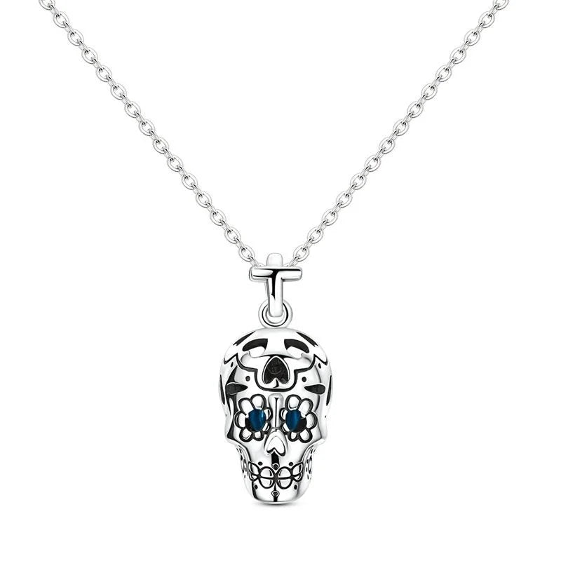 Original 925 Sterling Silver Halloween Charms Pumpkin Skull Witch Ghost Bead Earrings Pendant Fit Bracelet Necklace Jewelry