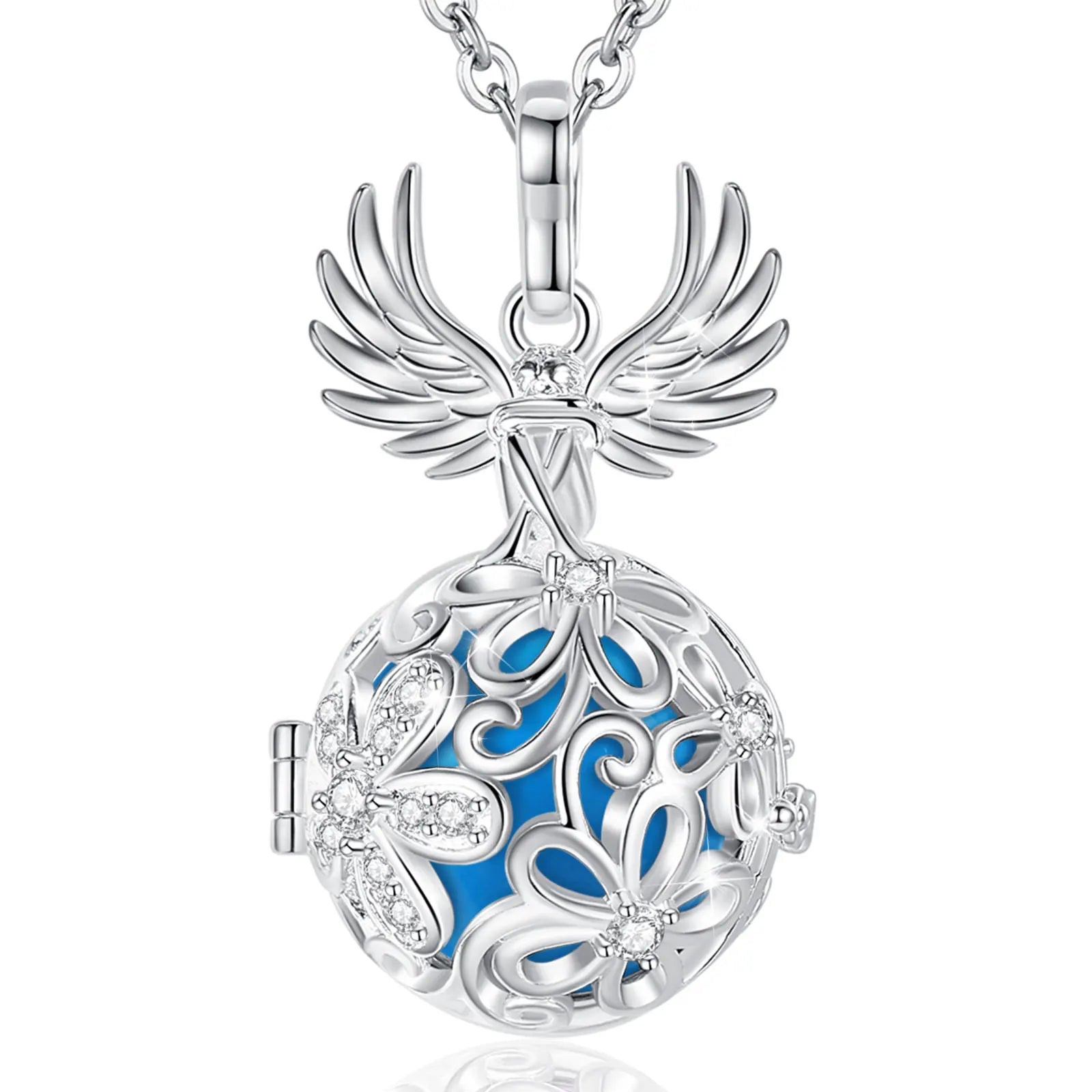 Eudora Collier Bola de Grossesse Necklace 18MM Ball Flower Angel Caller Musical Bell Pendant DIY Jewelry Gift for Pregnant Women