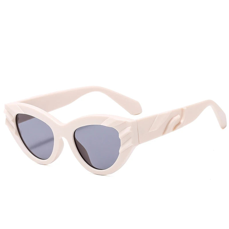 Fashion Cat Eye Y2K Punk Sunglasses Women Men Luxury Brand Design Thickening Frame Vintage Casual Versatile Style Eyewear UV400