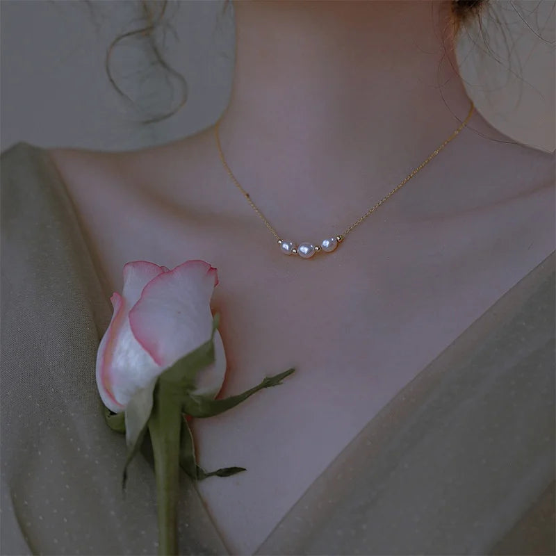 Unique Design French Delicate Simulated Pearl Tassel Necklace For Women Korean Light Luxury Pearl Clavicle Chain Choker Jewelry