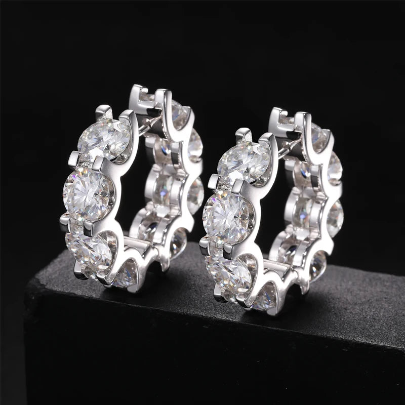 Classic Clip Earrings For Women S925 Sterling Silver  Moissanite Earring Fine Jewelry