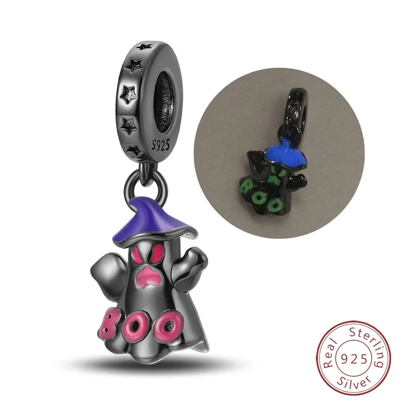 Halloween 925 Sterling Silver Design Charms Beads Pendants Suitable for Original Bracelet DIY Exquisite Making Jewelry