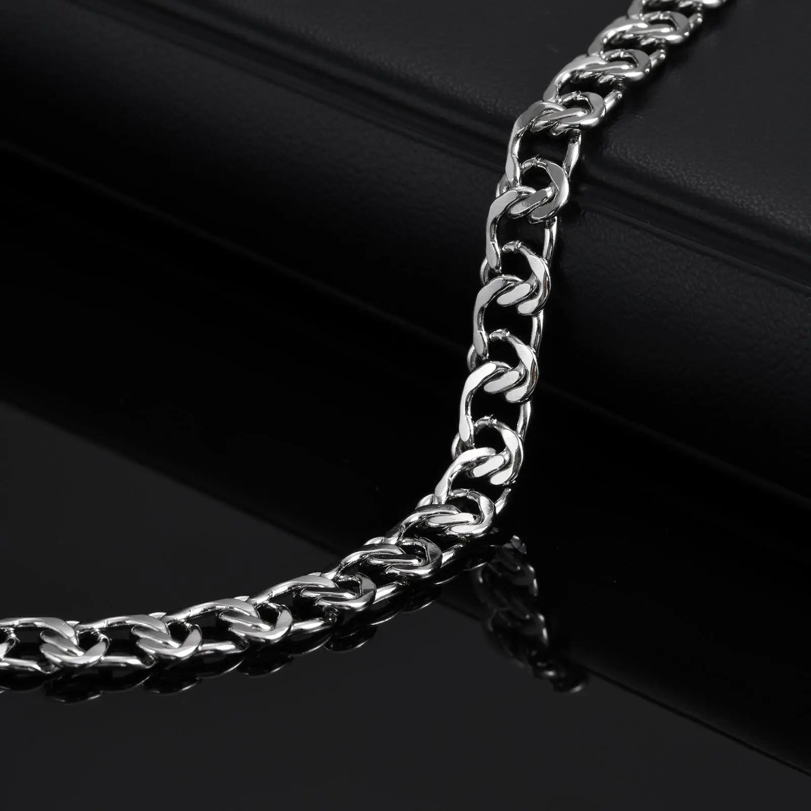 Vnox Double Knot Cuban Chain Bracelets for Men Women, Waterproof Silver Color Stainless Steel Bracelet Hand Jewelry