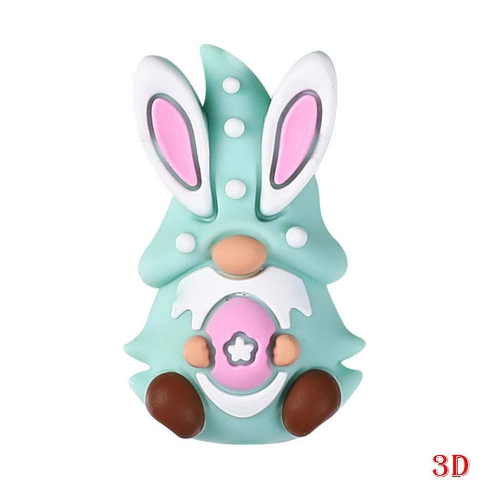 5/10pcs Silicone Beads Easter Egg Bunny Beads Cute for DIY Keychains Jewelry Accessories Bracelet Making Pen Decor Creative Gift