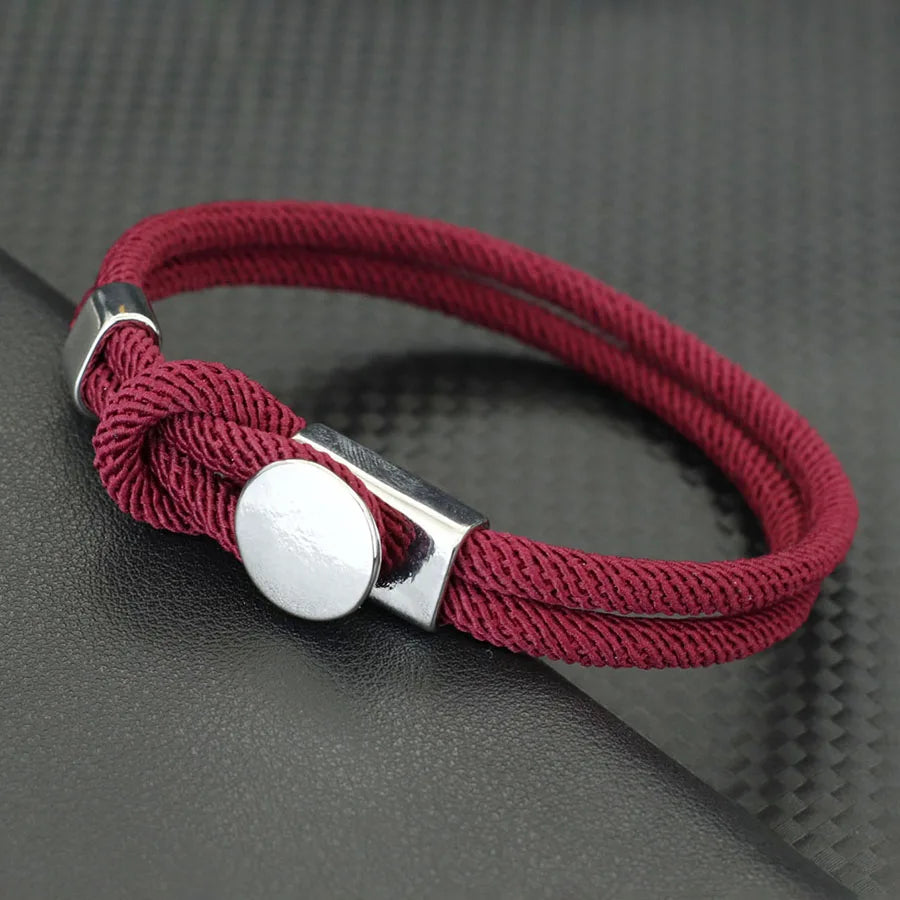 Stylish Men Bracelet Grade A 4mm Rope Wrap Braslet Motorcycle Cool Riding Hand Accessories Good Luck Red Thread Braclet Hombre