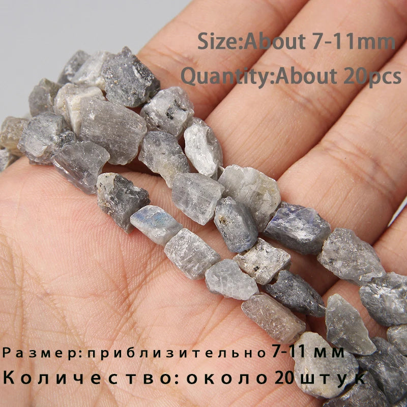 7.5" Natural Irregular Rough Stone Beads Raw Rock Lapis Quartzs Nuggets For Jewelry Making DIY Earrings Bracelet Supply 7-30mm